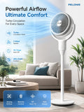 F1 Air Circulation Fan – 3-in-1 Portable Desk & Floor Standing Fan with Remote Control, 5 Wind Speeds, 8-Level Timer & 90° Oscillation