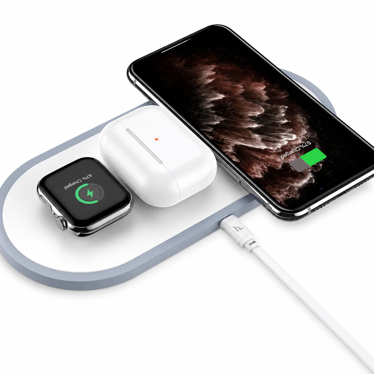 3-in-1 Foldable Wireless Charging Station | Fast Wireless Charger for iPhone, Apple Watch & AirPods | Portable Qi Charging Dock