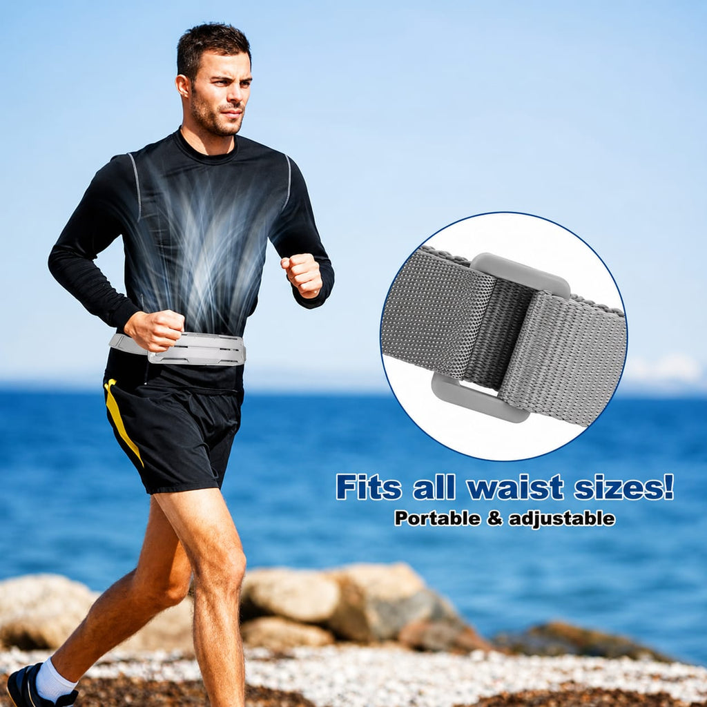 F79 Cooling Belt Fan – Rechargeable Wearable Waist Fan with 5 Turbo Fans, Portable Personal Cooling Fan for Outdoor Work, Running & Hiking