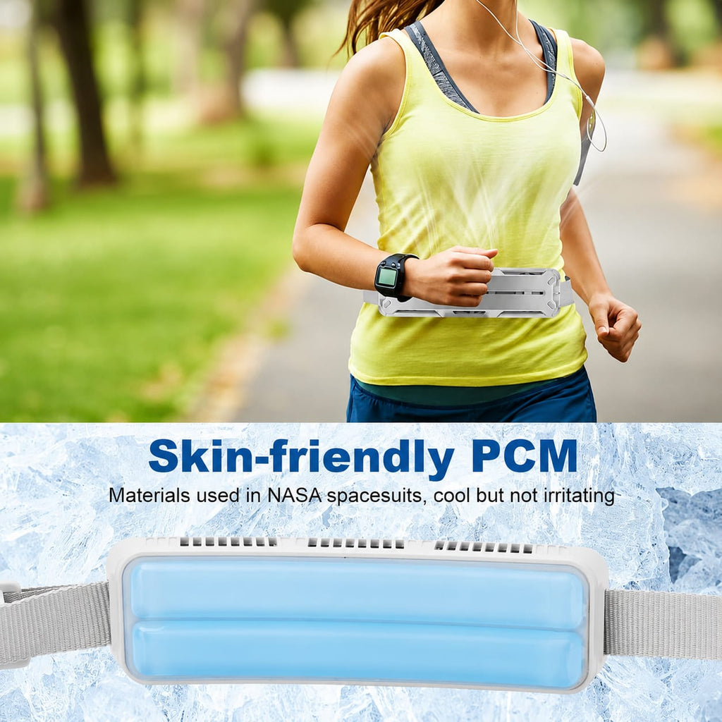 F79 Cooling Belt Fan – Rechargeable Wearable Waist Fan with 5 Turbo Fans, Portable Personal Cooling Fan for Outdoor Work, Running & Hiking