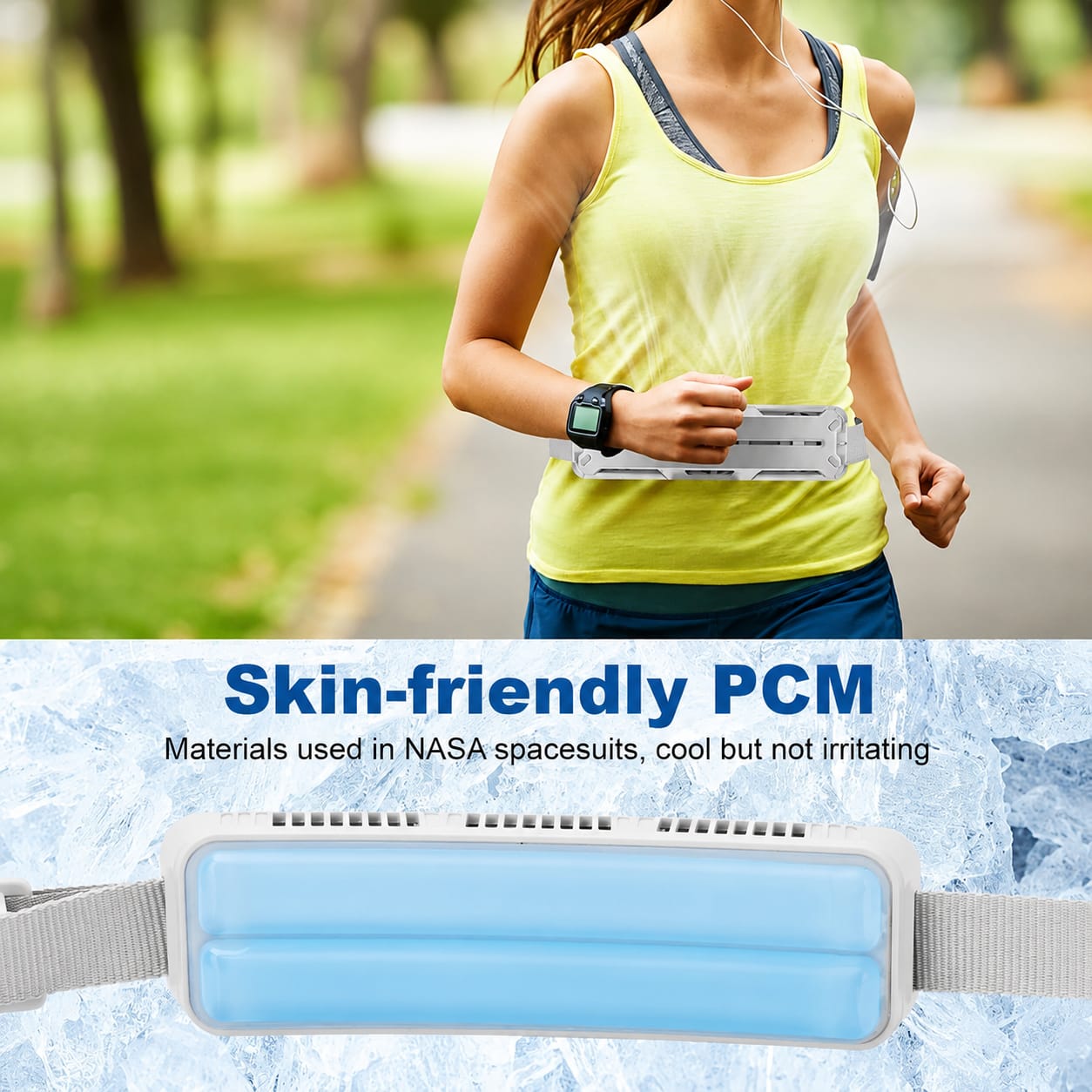 F79 Cooling Belt Fan – Rechargeable Wearable Waist Fan with 5 Turbo Fans, Portable Personal Cooling Fan for Outdoor Work, Running & Hiking