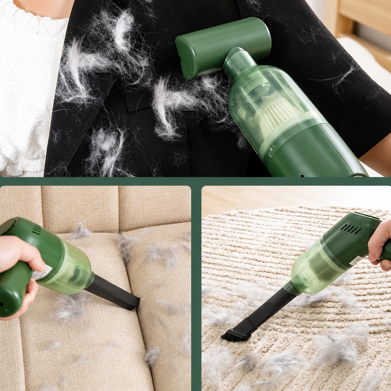 Portable Cordless Pet Hair Vacuum Cleaner – Powerful Handheld Fur Remover for Cats, Dogs, Sofa, Bed & Car
