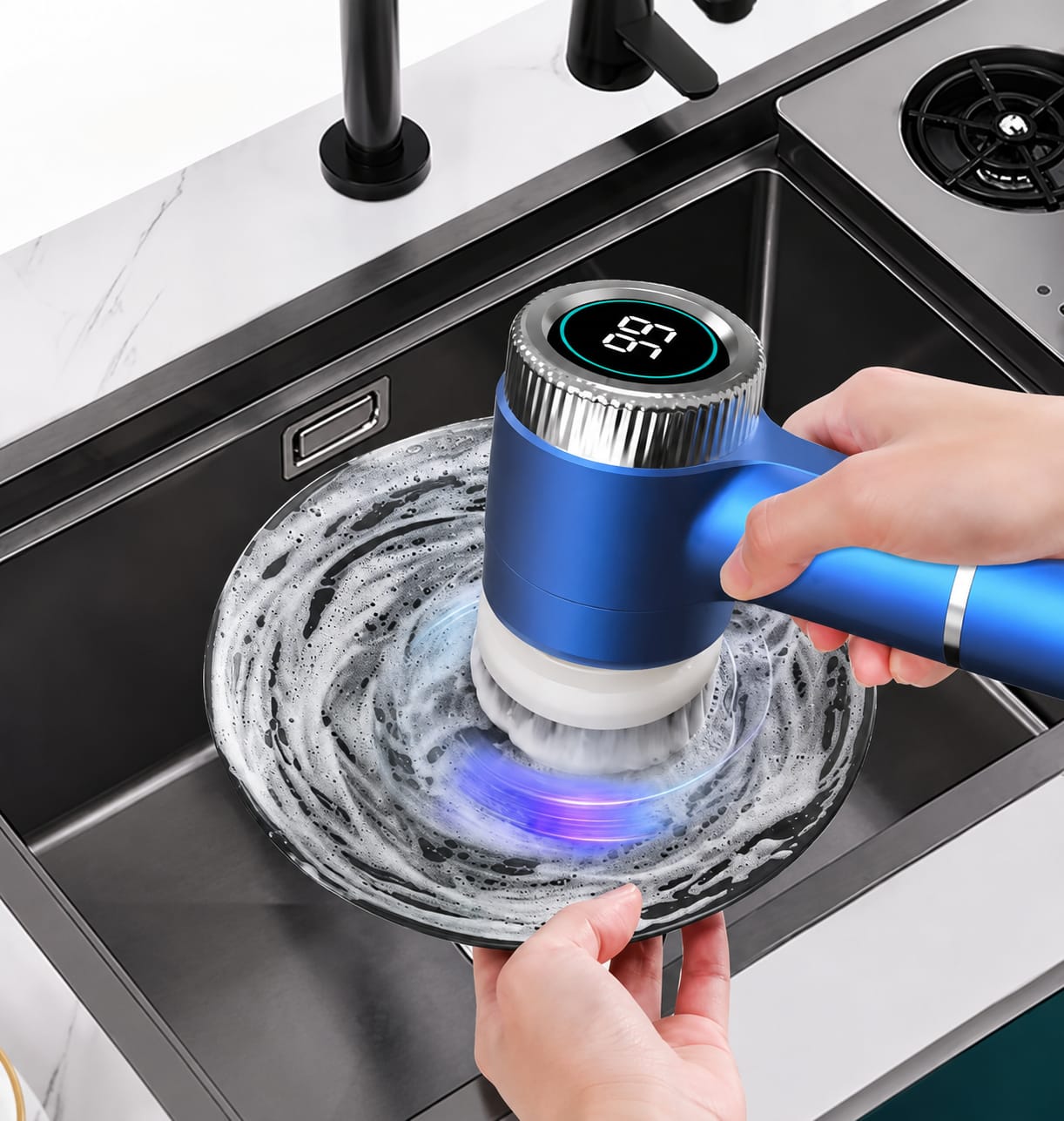5-in-1 Electric Cleaning Brush | Cordless Rechargeable Spin Scrubber for Kitchen, Bathroom, Dishes, Sink & Tiles | Waterproof Power Cleaning Brush