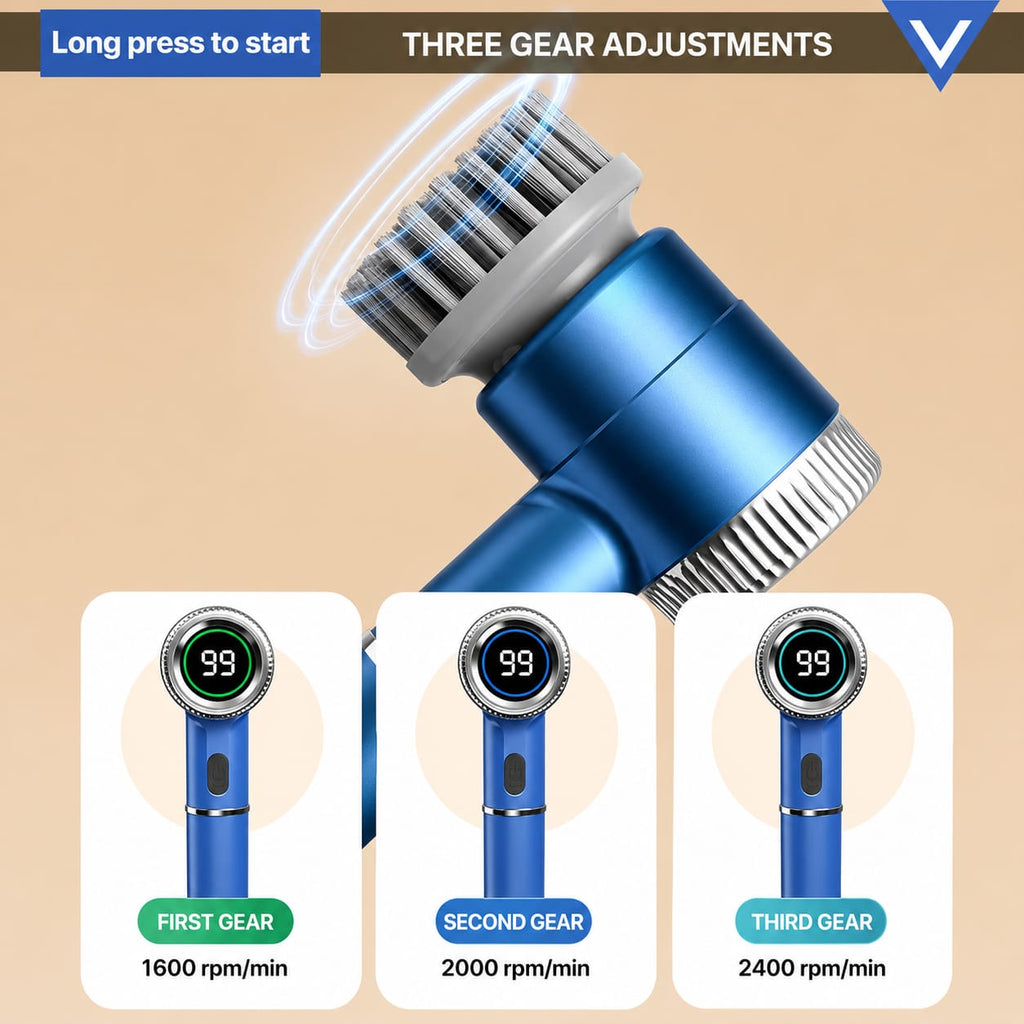 5-in-1 Electric Cleaning Brush | Cordless Rechargeable Spin Scrubber for Kitchen, Bathroom, Dishes, Sink & Tiles | Waterproof Power Cleaning Brush