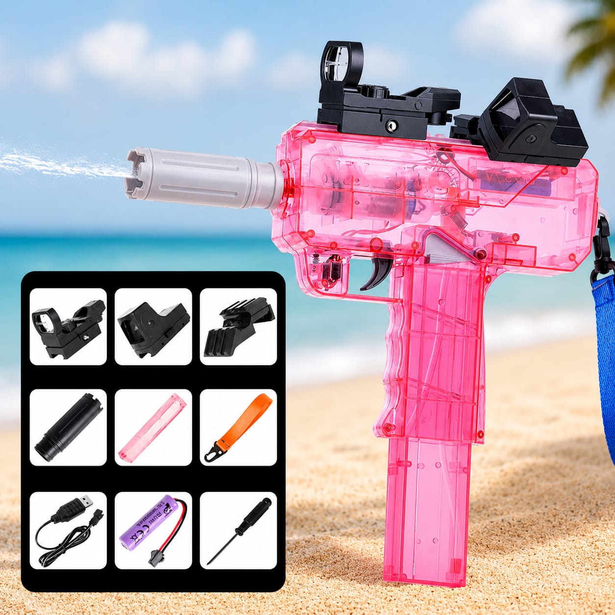 USB Rechargeable Automatic Electric Water Gun – High Power Long Range Water Blaster Toy for Kids & Adults | Outdoor Summer Fun