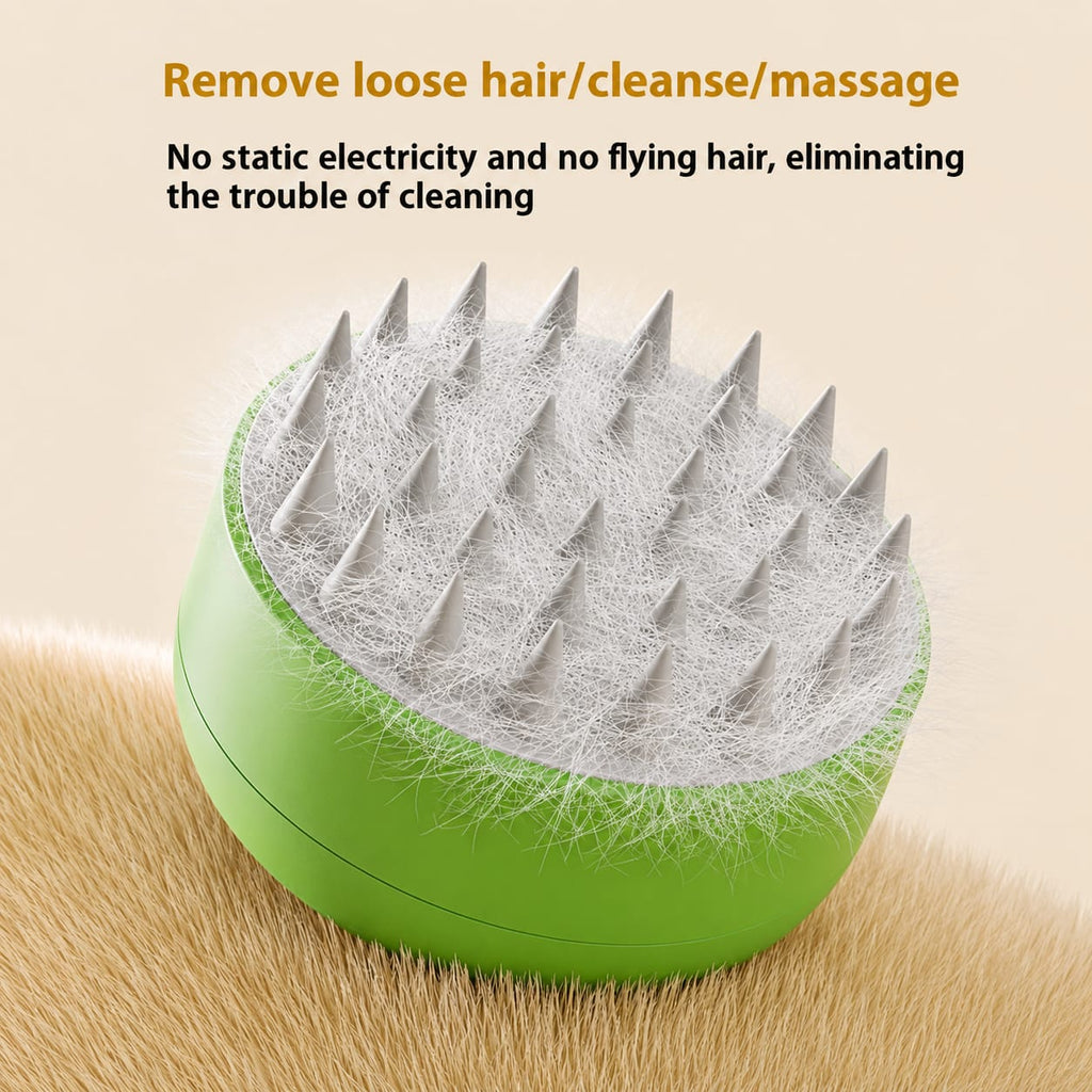 2-in-1 Electric Pet Spray Massage Brush | Steam Grooming & Deshedding Comb for Cats & Dogs | USB Rechargeable