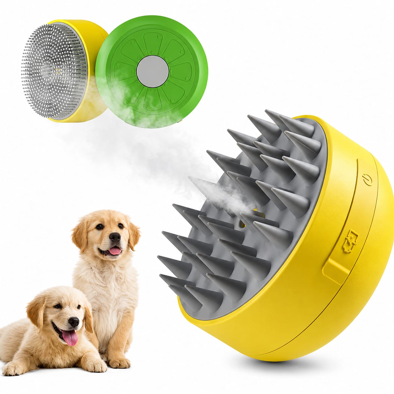 2-in-1 Electric Pet Spray Massage Brush | Steam Grooming & Deshedding Comb for Cats & Dogs | USB Rechargeable