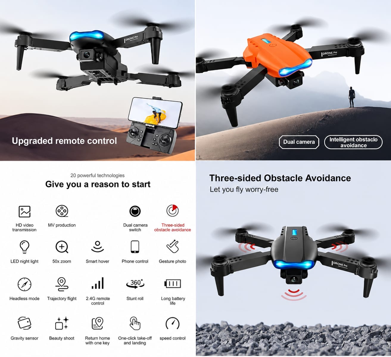 E99 Foldable HD Dual Camera Drone | WiFi FPV Live Video | Altitude Hold | One-Key Return | Headless Mode | RC Quadcopter for Beginners & Outdoor Fun