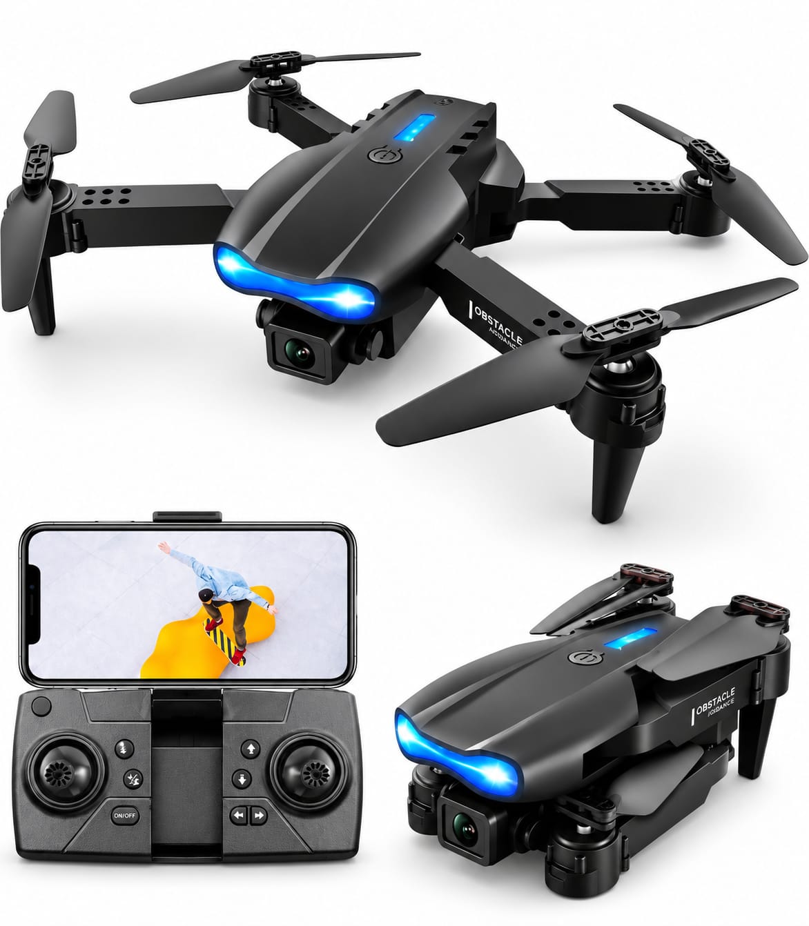 E99 Foldable HD Dual Camera Drone | WiFi FPV Live Video | Altitude Hold | One-Key Return | Headless Mode | RC Quadcopter for Beginners & Outdoor Fun