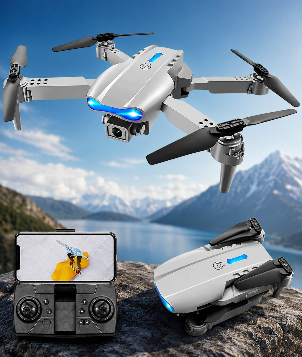 E99 Foldable HD Dual Camera Drone | WiFi FPV Live Video | Altitude Hold | One-Key Return | Headless Mode | RC Quadcopter for Beginners & Outdoor Fun