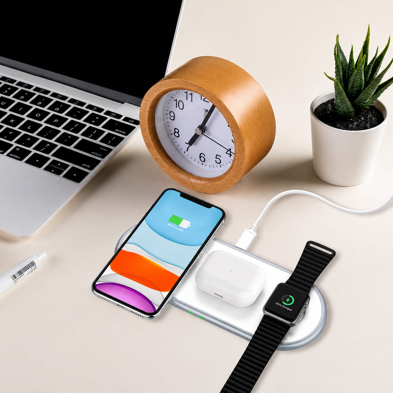 3-in-1 Foldable Wireless Charging Station | Fast Wireless Charger for iPhone, Apple Watch & AirPods | Portable Qi Charging Dock