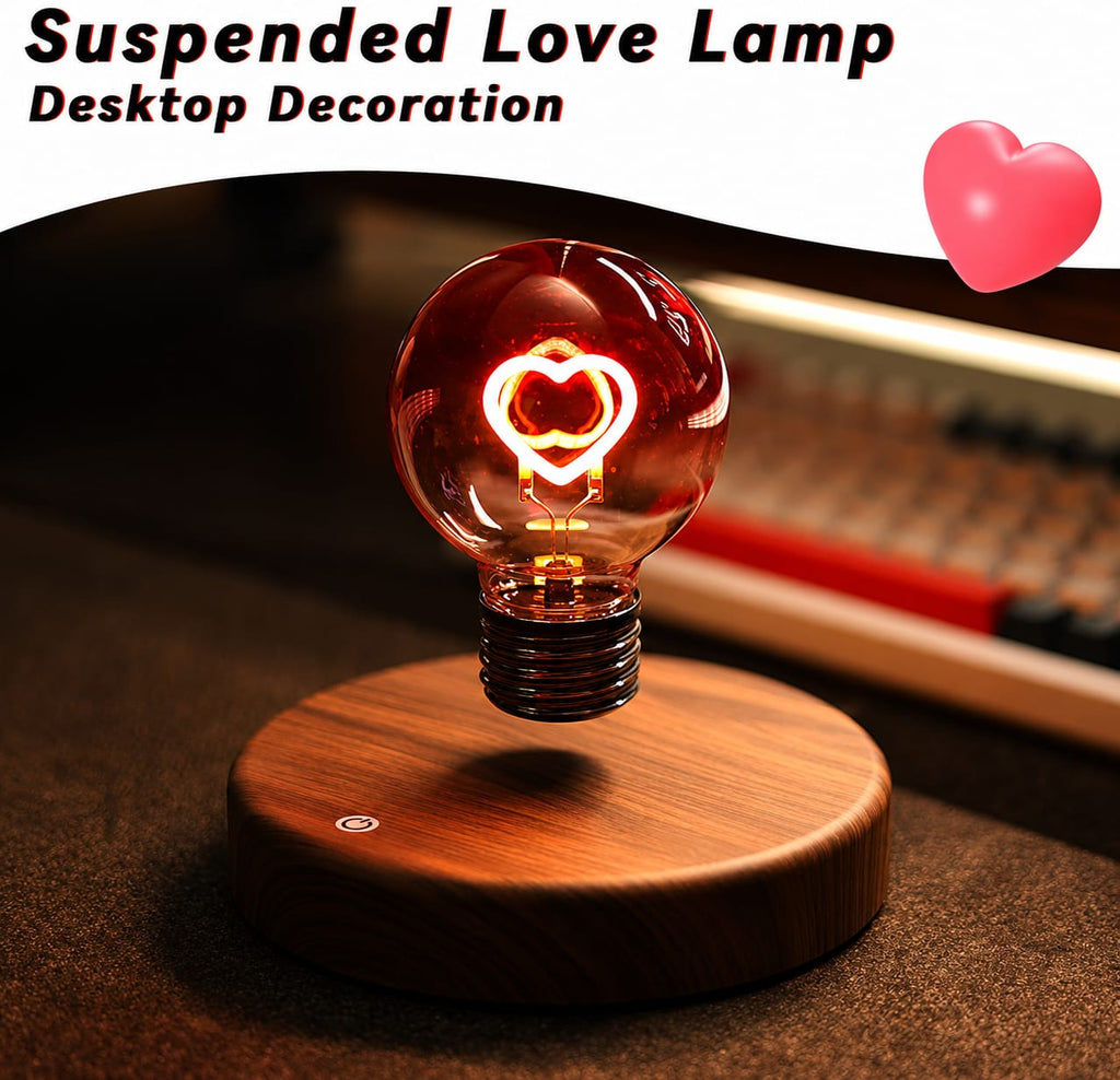 Magnetic Levitating Heart LED Bulb Lamp – Floating Desk Lamp for Home, Office & Bedroom Decor