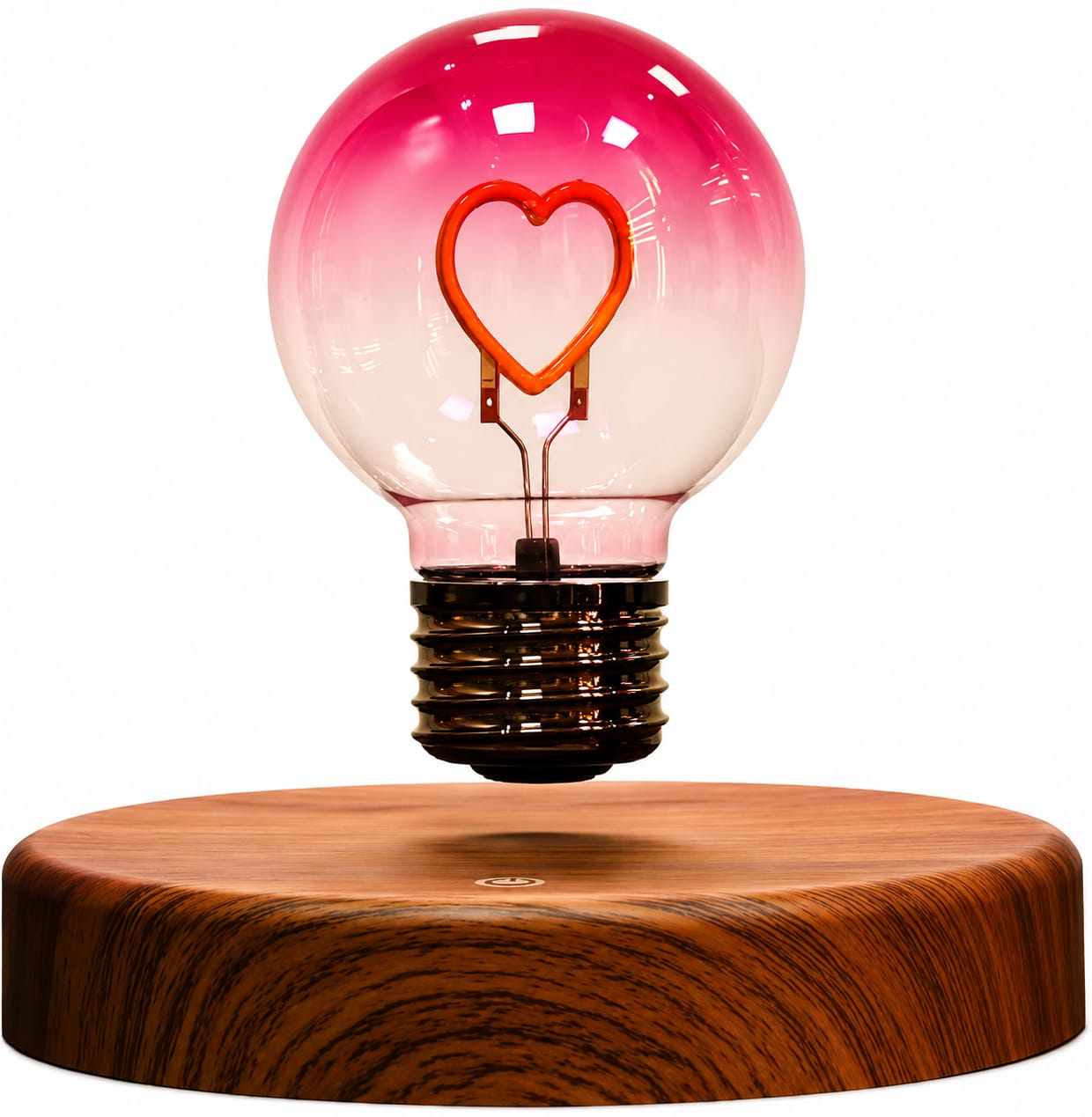 Magnetic Levitating Heart LED Bulb Lamp – Floating Desk Lamp for Home, Office & Bedroom Decor