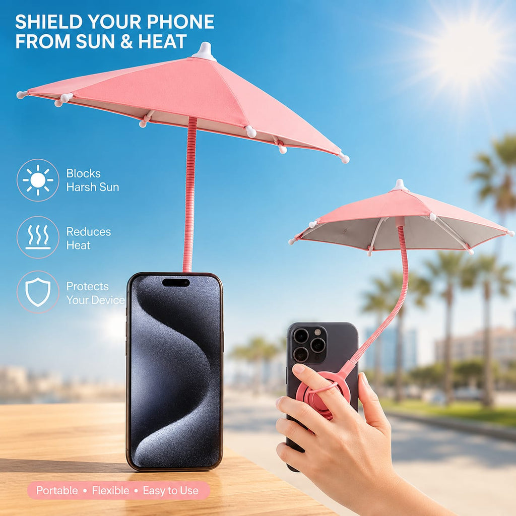 Magnetic Mini Phone Sun Shade Umbrella for iPhone & Android – Anti-Glare Screen Protector for Outdoor Use & Motorcycle Riding