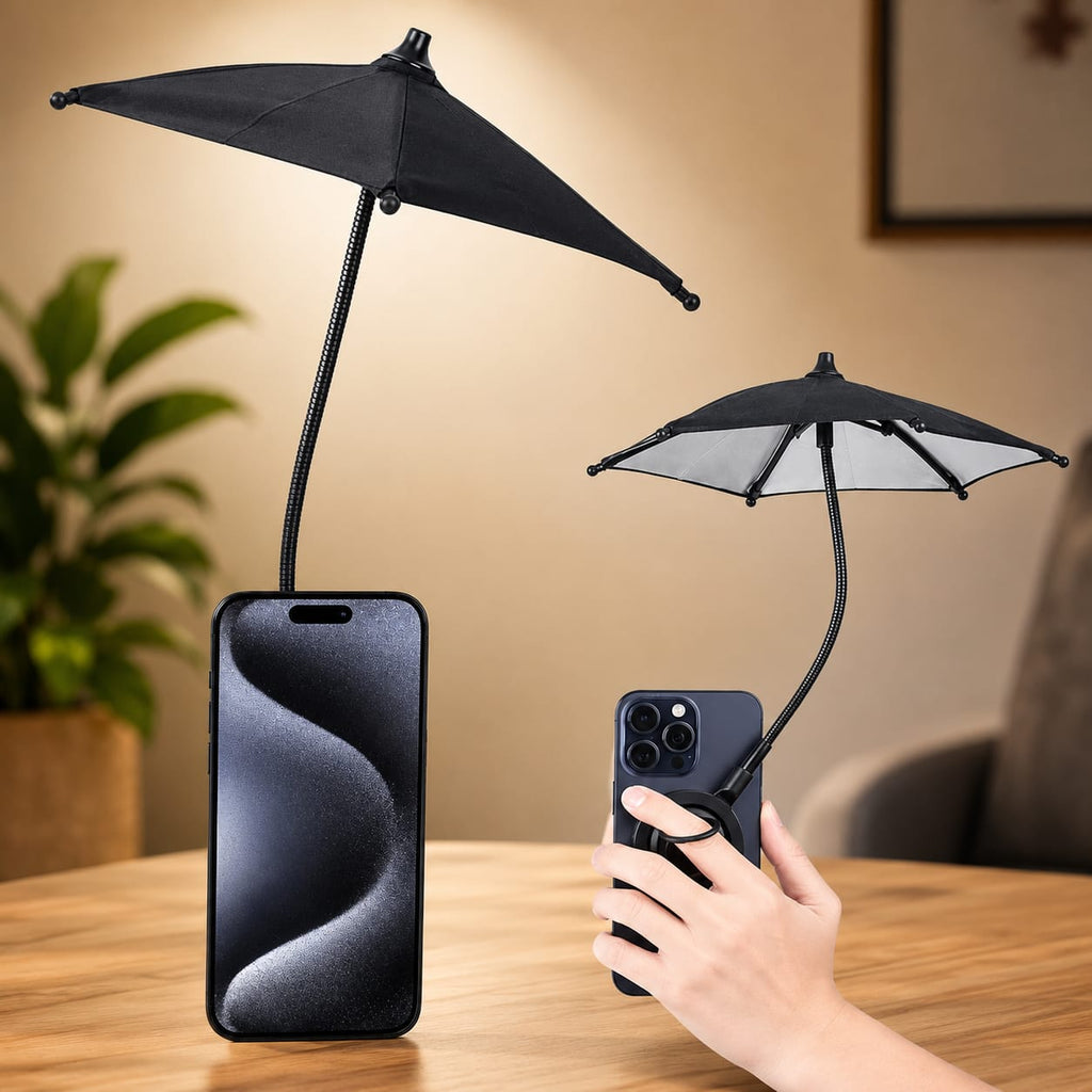 Magnetic Mini Phone Sun Shade Umbrella for iPhone & Android – Anti-Glare Screen Protector for Outdoor Use & Motorcycle Riding